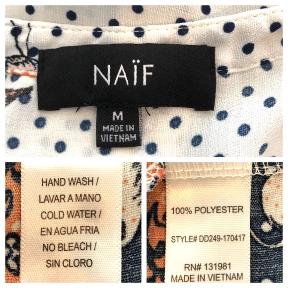 Naif Sleeveless Flamingo & Dot Pattern Tunic Dress - Picture 8 of 8